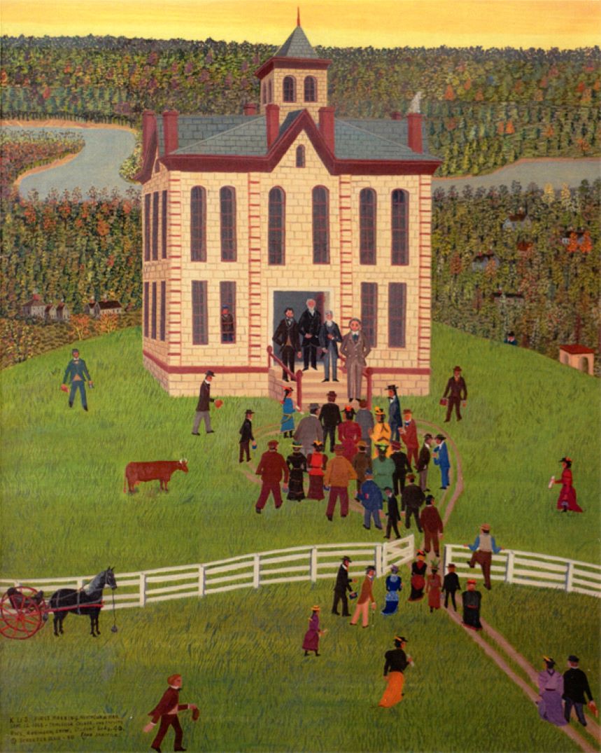 Streeter Blair's painting picturing KU's very first day in 1866