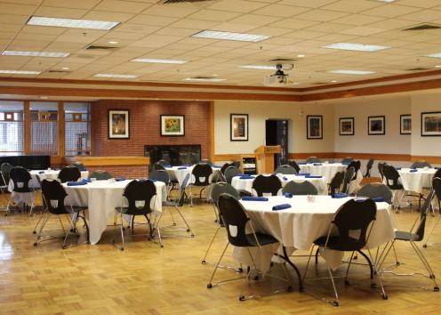 Photo of Kansas Room setup with round table seating