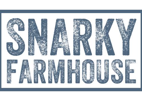 "Snarky Farmhouse" log with a rectangle box surrounding