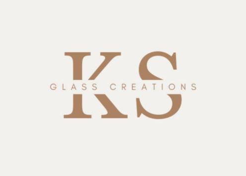 "KS Glass Creations" with the words in the center of KS