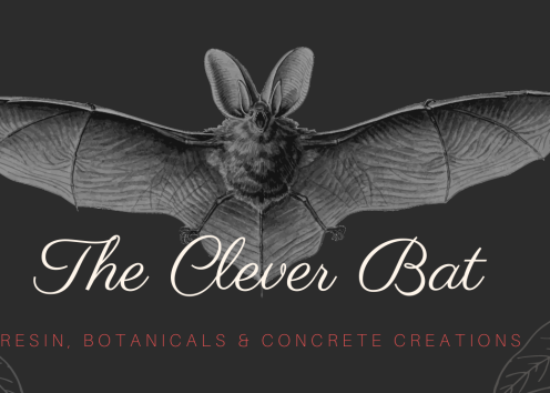 The Clever Bat logo "Resin, botanicals and concrete creations"